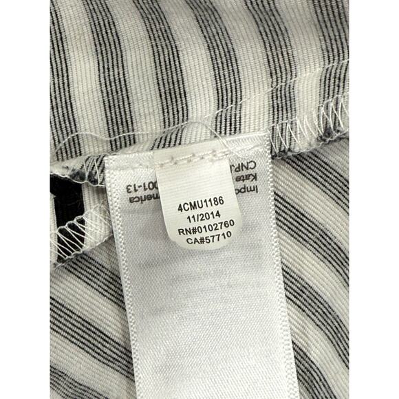 Kate Spade Saturday Womens White Black Striped Pleated Fit & Flare Dress Size 14 - Picture 8 of 10